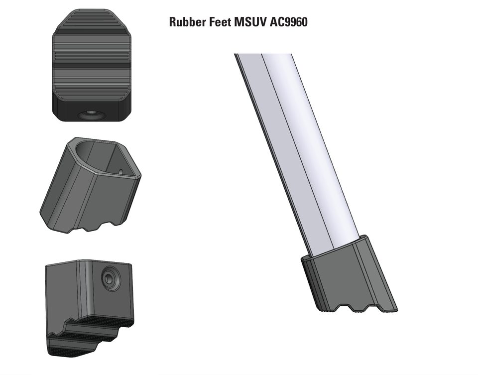 Rubber feet MSUV AC9960 — CAD views