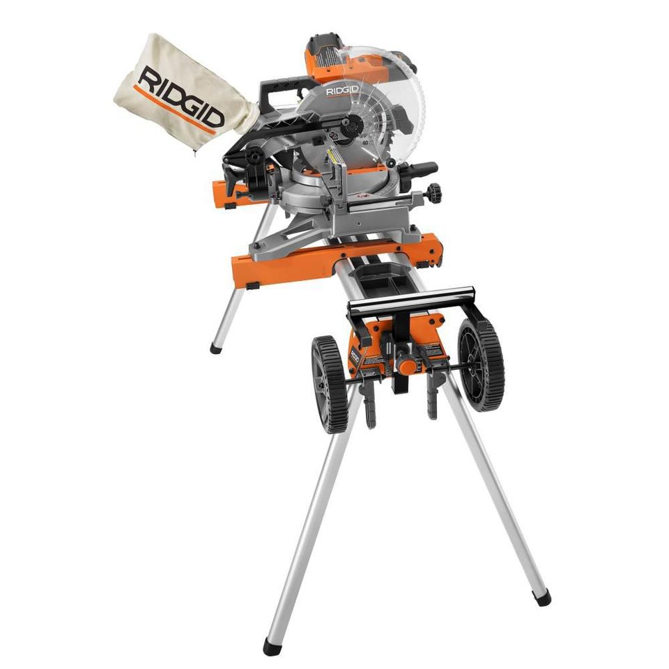 RIDGID miter saw on stand — retail image