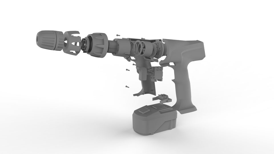 Exploded view — clay