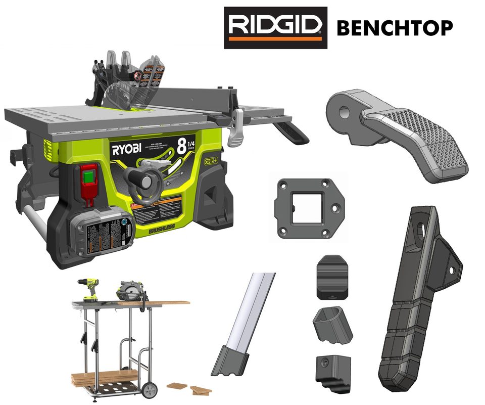 Board detail — RIDGID benchtop: table saw and component studies