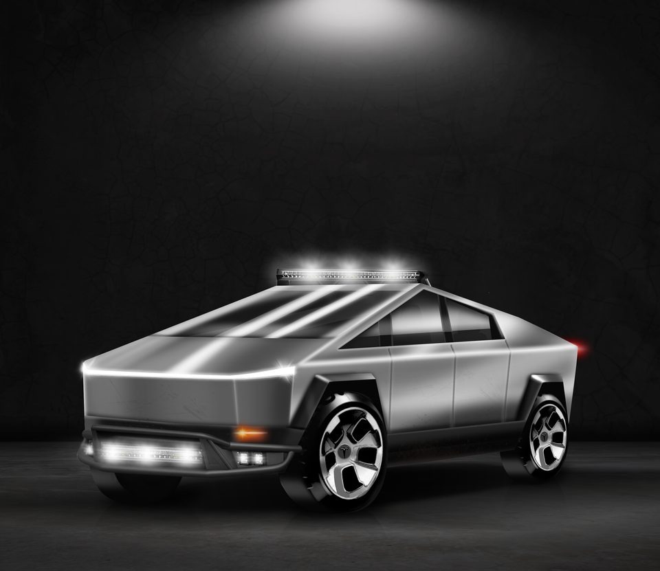 Tesla Cybertruck — rendered sketch