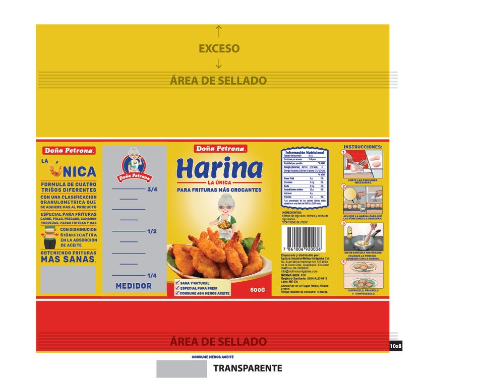 Frying Flour — dieline with sealing areas